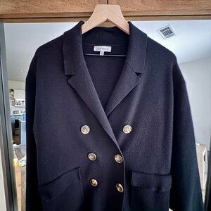 Black Double-Breasted Women's Sweater